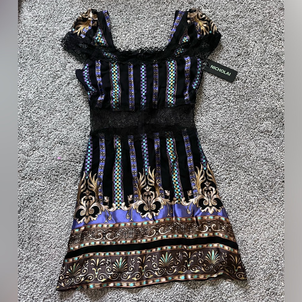 Brand new lace and silk Nicholai dress. Size XS. Mini dress